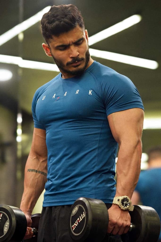 Checks T-shirt Teal — S