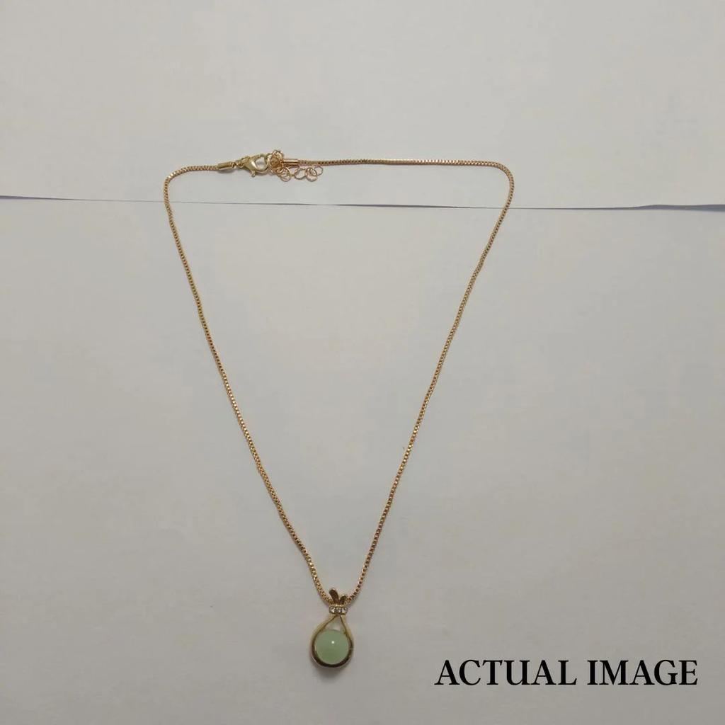 Elegant Teardrop Pendant Necklace – Jade Color Charm — photo 4