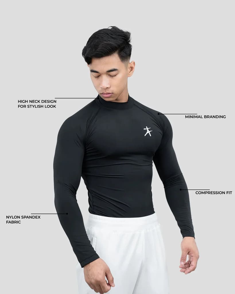 Hustle High Neck Full Sleeve Compression T-shirt — photo 3
