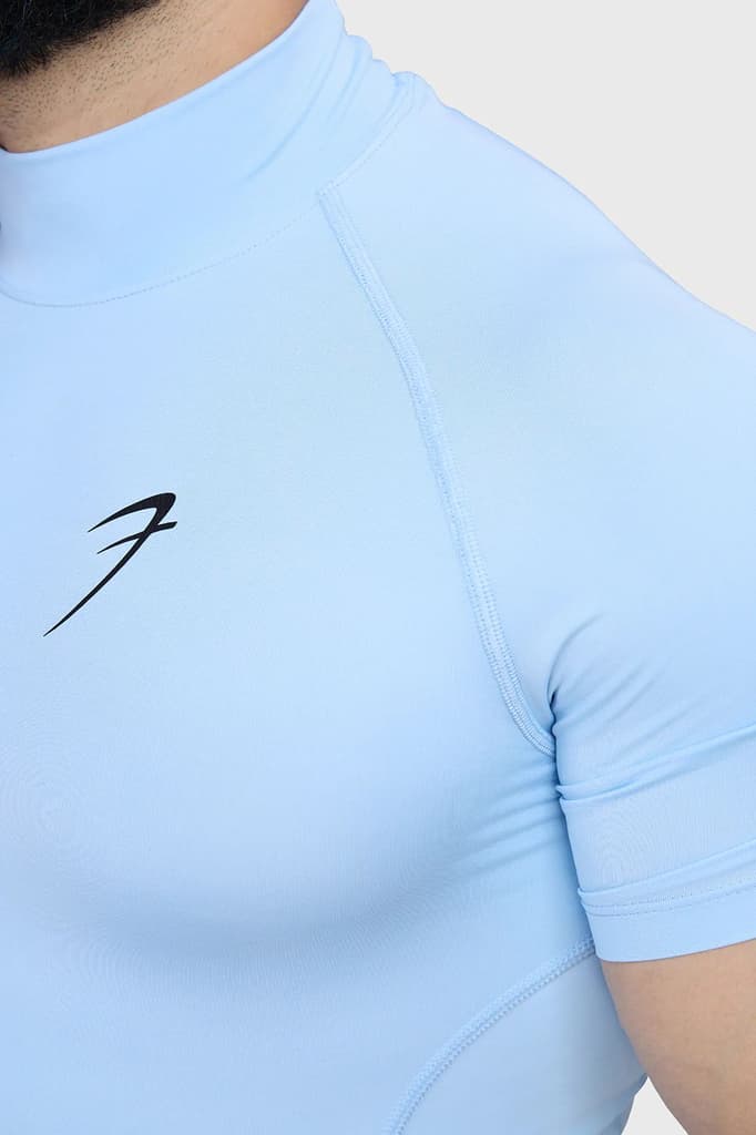High Neck Compression T-shirt Glacial Blue — photo 3