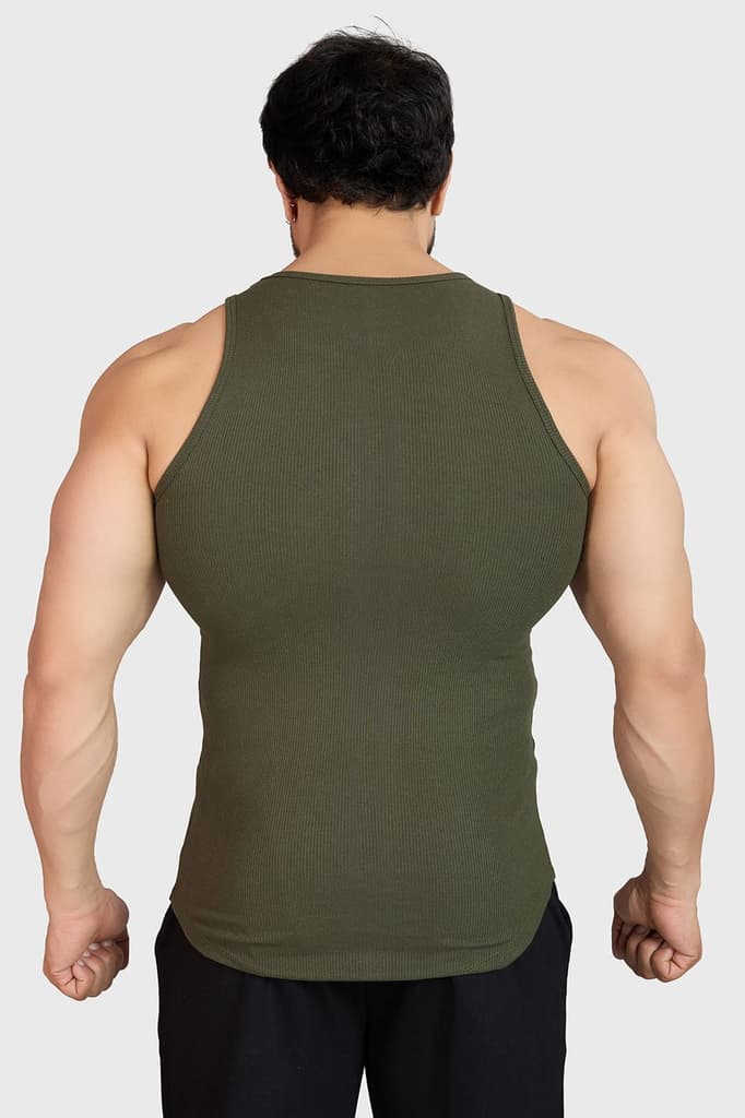 Ribbed Tank Olive — photo 6