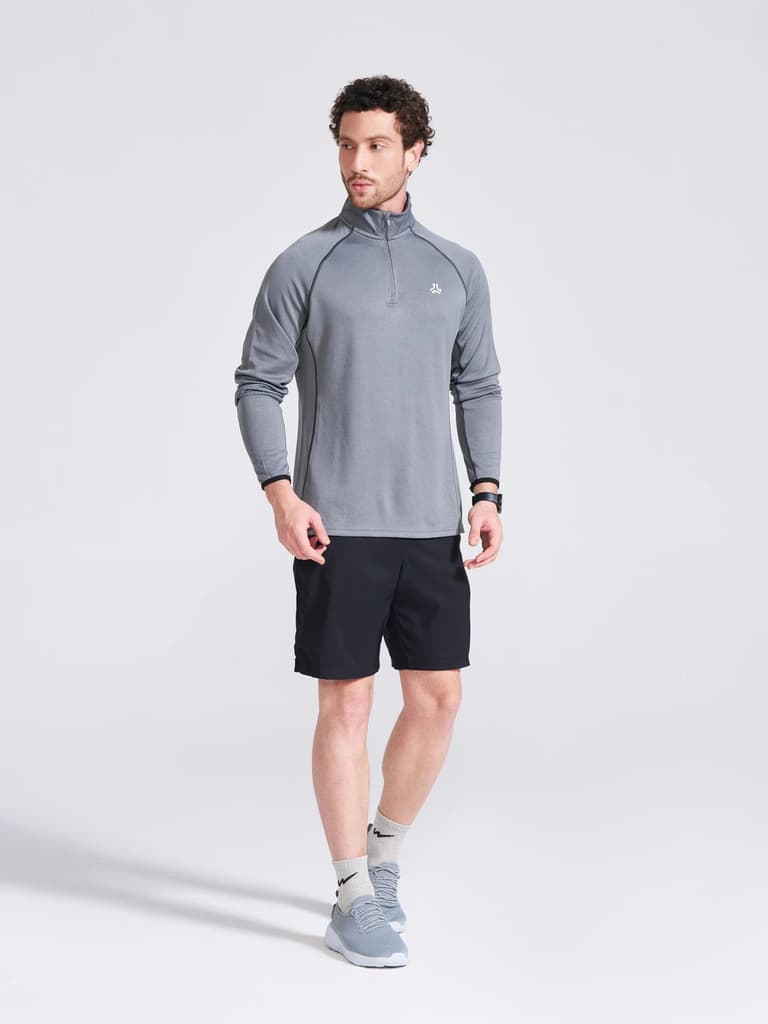 Men's Grey Solid Stand Collar Jacket — photo 3