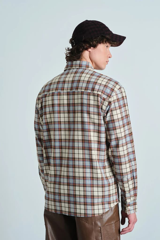 Frosted Blue Plaid Casual Shirt — photo 7