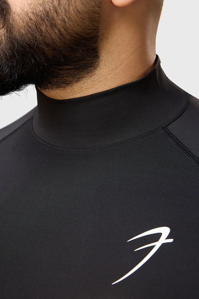 High Neck Compression Full Sleeves T-shirt Black — photo 4