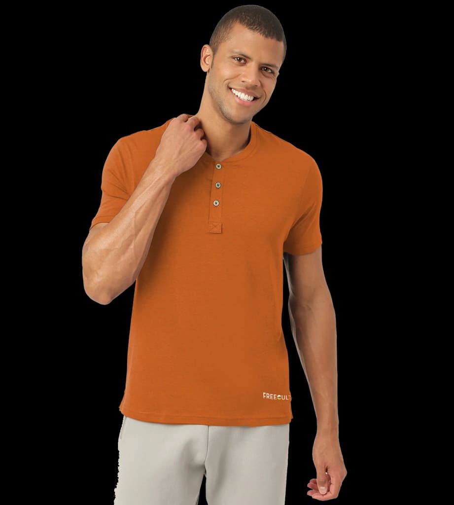 Medallion Gold Henley 2.0 - Half Sleeves (Pack Of 1) — Medallion Gold / S