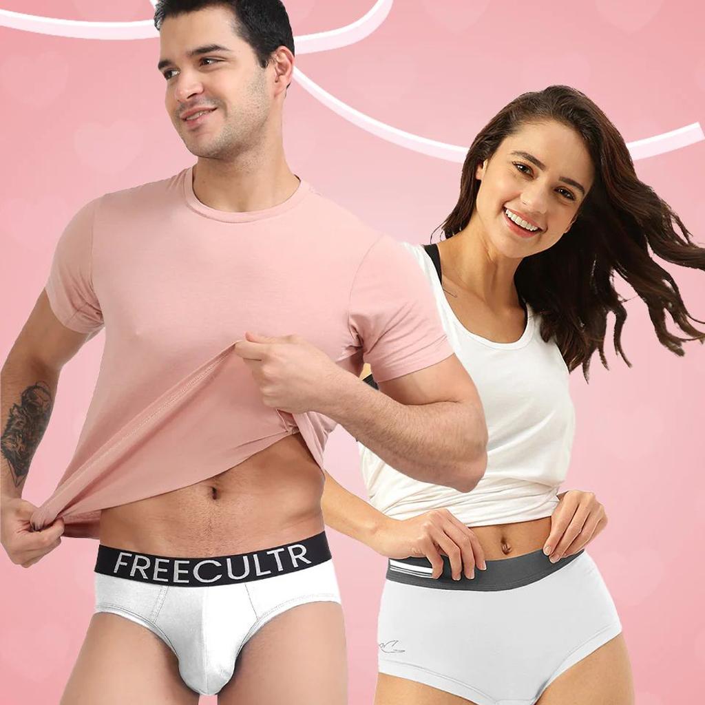 Men's Cotton Brief And Women's Boxer Brief (Pack of 2)