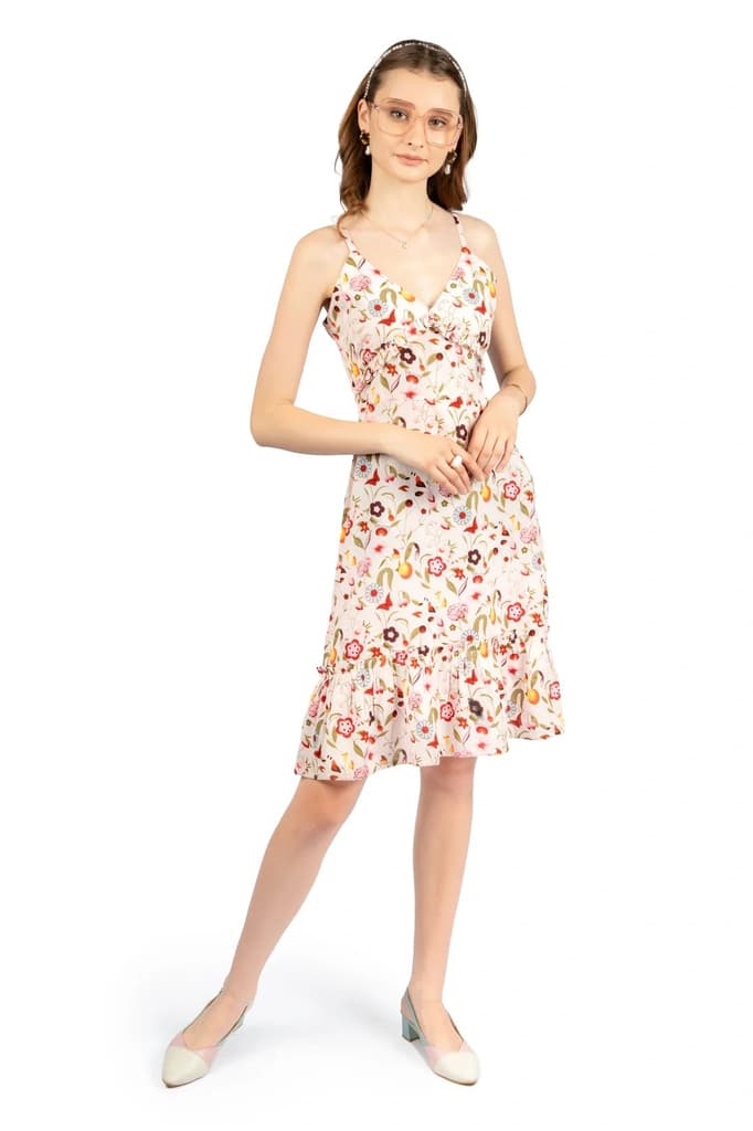 Multicolour Sleeveless Floral Dress — photo 7