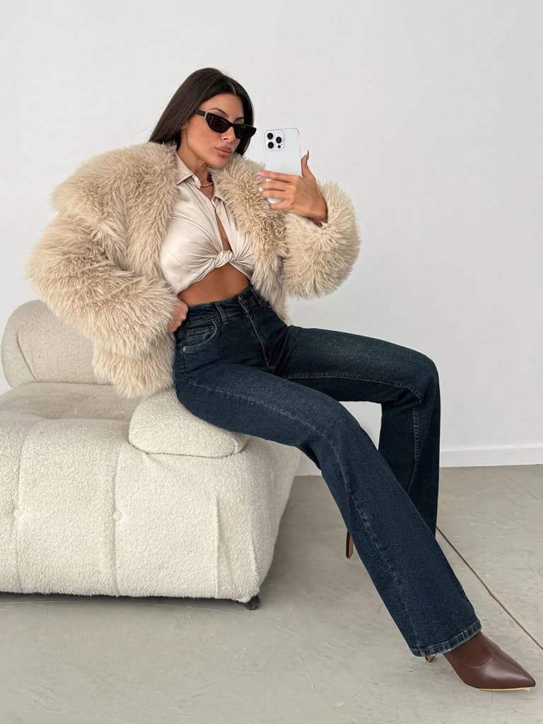 Copper Statement Flare Jeans — photo 8