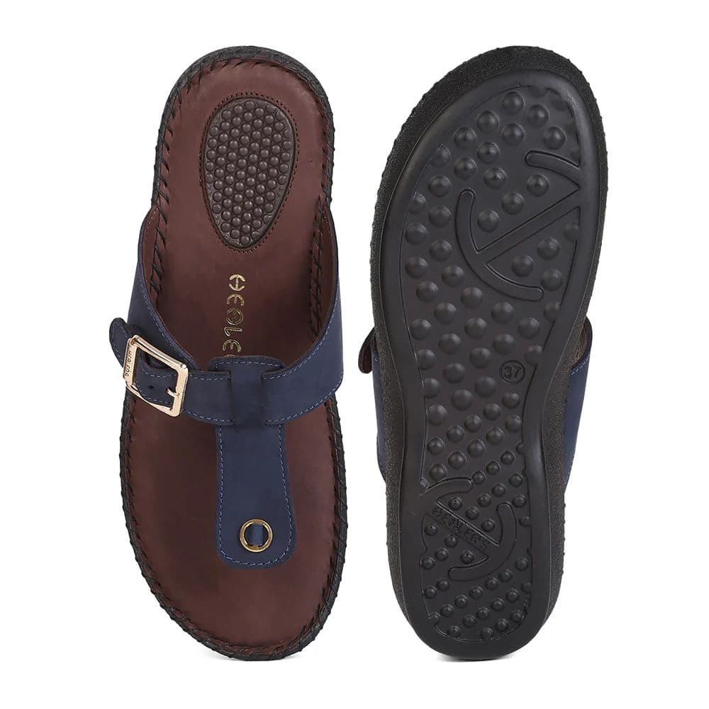 Healers MDG-6 Women's Navy Blue Casual Slippers - EVERYDAY COMFORT with Premium Nubuck Upper — photo 4