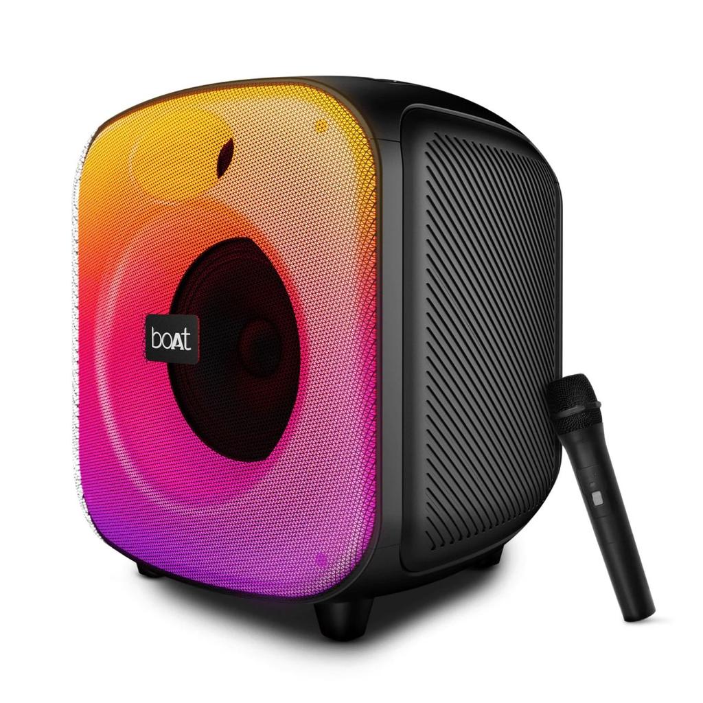 boAt PartyPal 68 Pro | Bluetooth Speaker with 42W Sound, RGB LEDs, Wireless Mic, 8H Playback & TWS