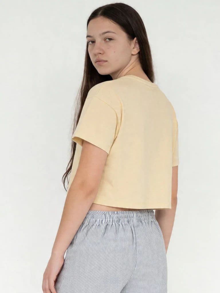 Y&F Kids Girls Yellow Printed Cotton T-Shirt — photo 3