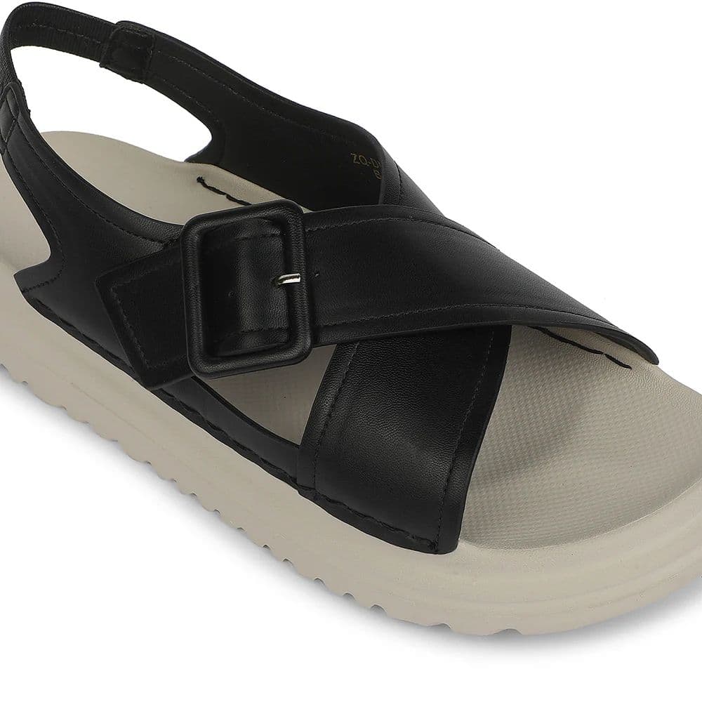 Healers Black Casual Flat Sandal for Women ZQ-DMSN-06 by Liberty — photo 5