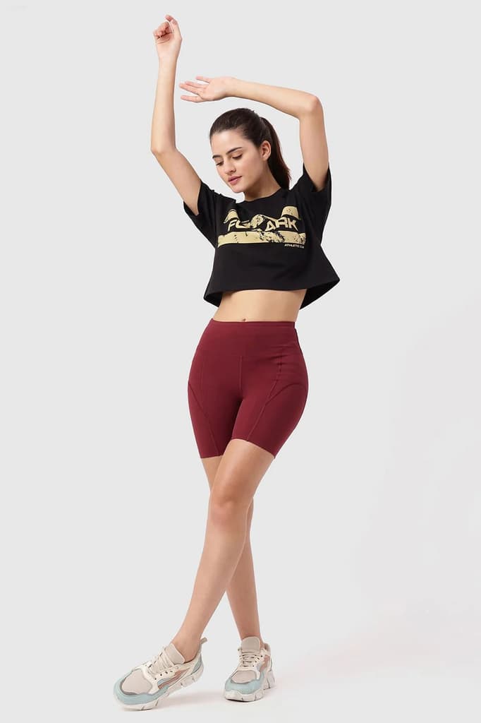 Brisk Fuaark Cotton Crop Top Black — photo 2