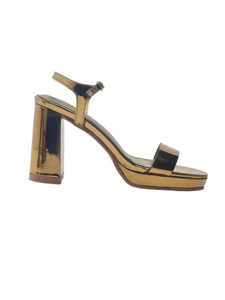 LUNA BLU Bronze Metallic Heeled Sandals — photo 2