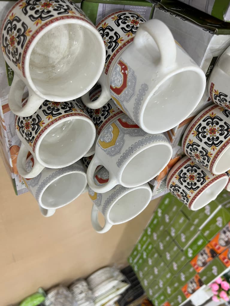 White Mug with Designs | Coffee Mug | Ceramic | White