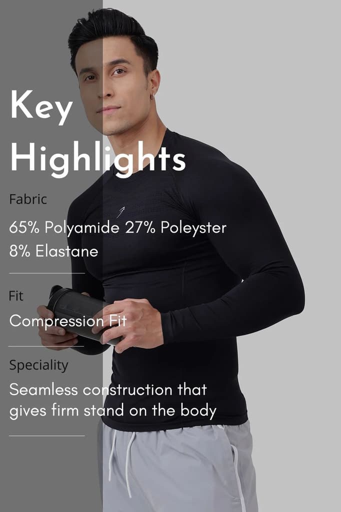 Power Seamless Fullsleeves T-shirt Black — photo 7