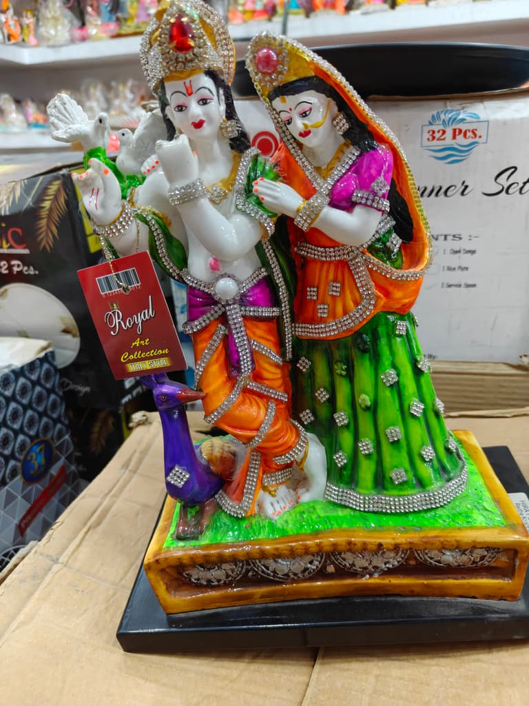 Hindu God Statue | Marble | Gold | Green