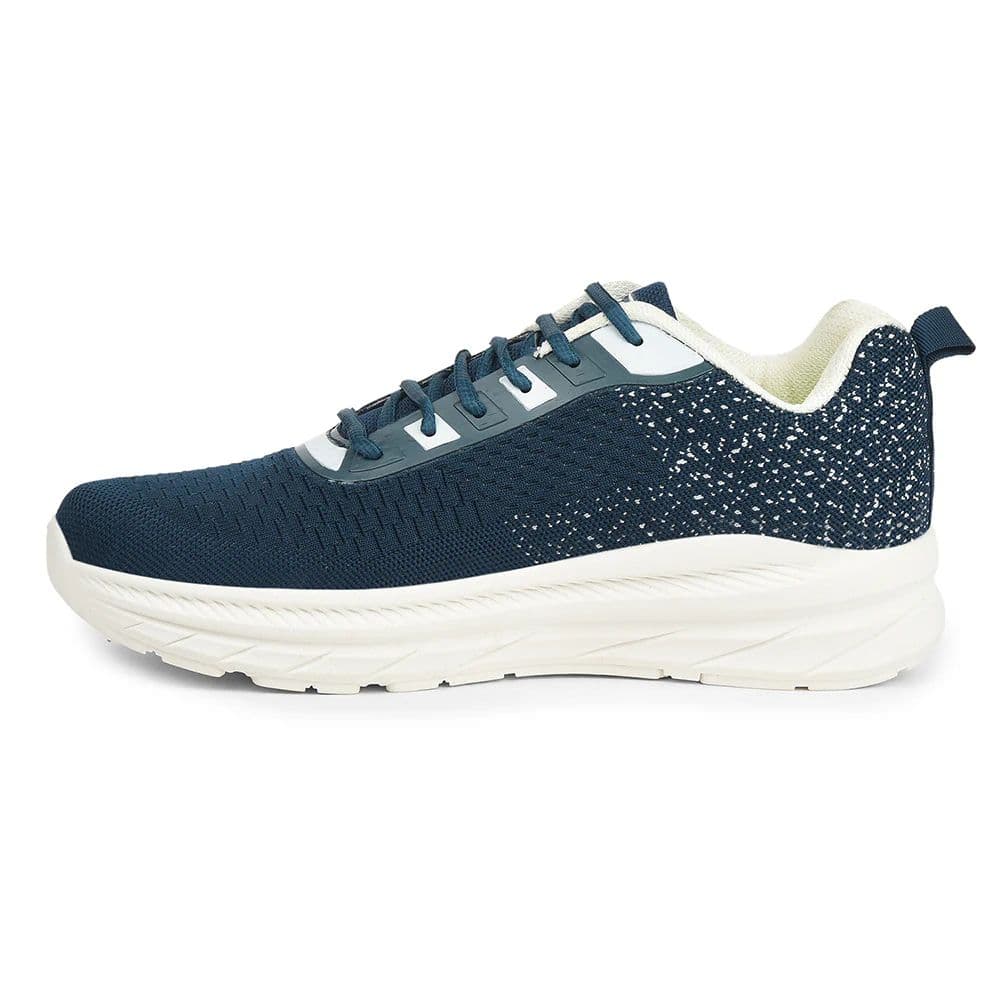 Force 10 Teal Blue Sports Lacing Running Shoes For Men MATCHER-3E By Liberty — photo 3
