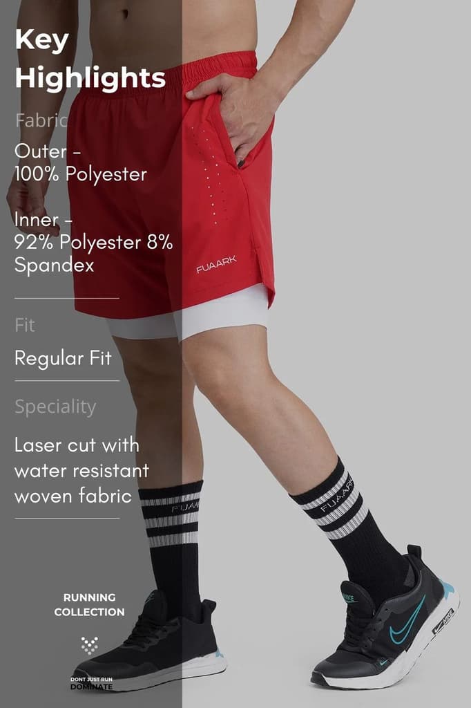 2 in 1 Laser Shorts Red — photo 8