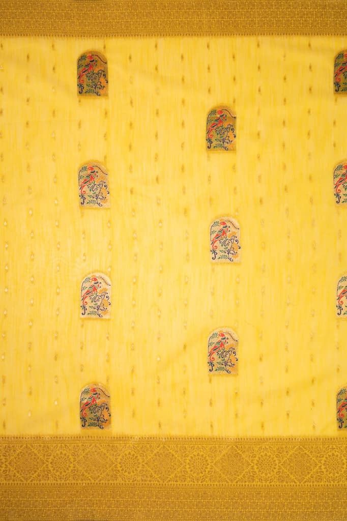 Mimosa Women's Woven Design Banarasi Style Art Silk Saree With Blouse Piece : SA00001771GDFREE — photo 8