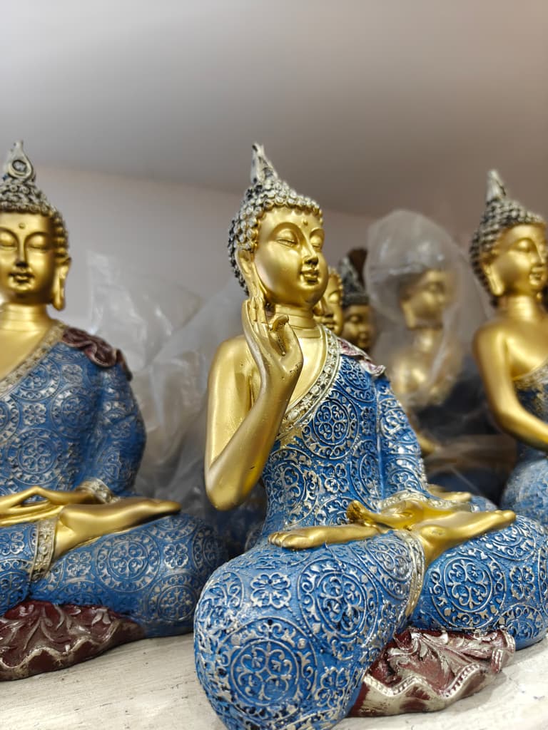 Gold Buddha Statue | Decorative | Gold | Blue