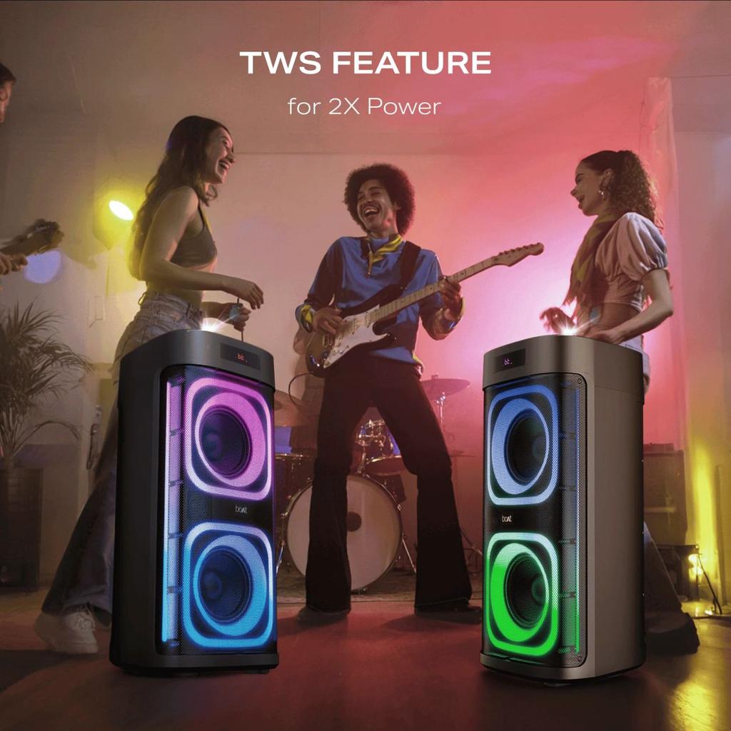 boAt PartyPal 700 | Bluetooth Speaker with 300W Sound, RGB Lights, 6 Hours Playback, Karaoke & TWS