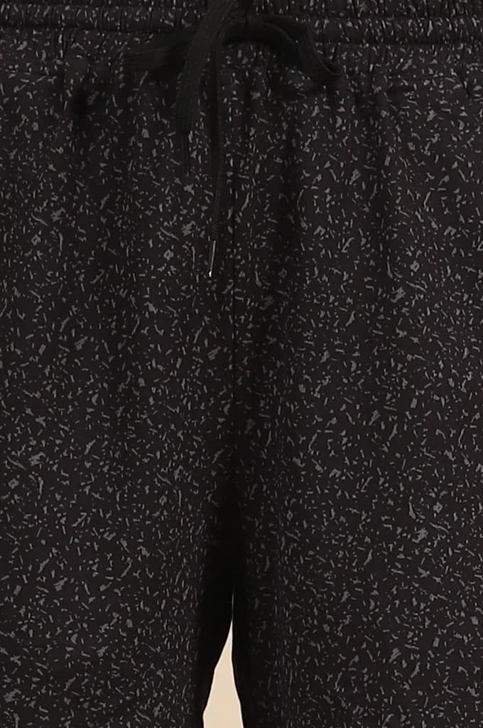 Black Abstract Printed Loose Fit Shorts With Drawstring — photo 6