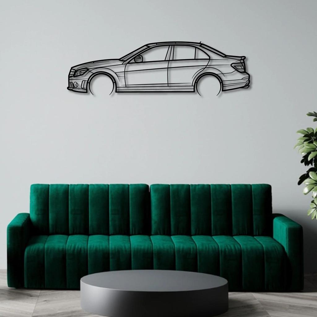 MERCEDES BENZ C63 AMG W204 4 DOOR METAL WALL ART