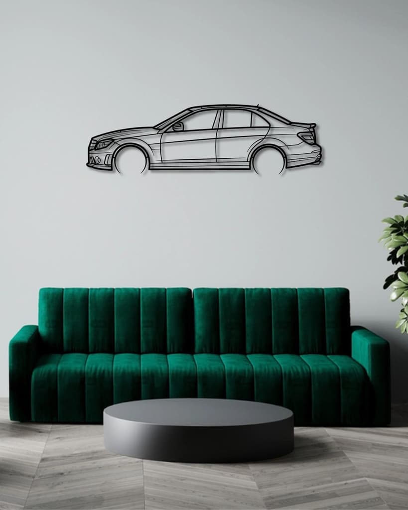 MERCEDES BENZ C63 AMG W204 4 DOOR METAL WALL ART