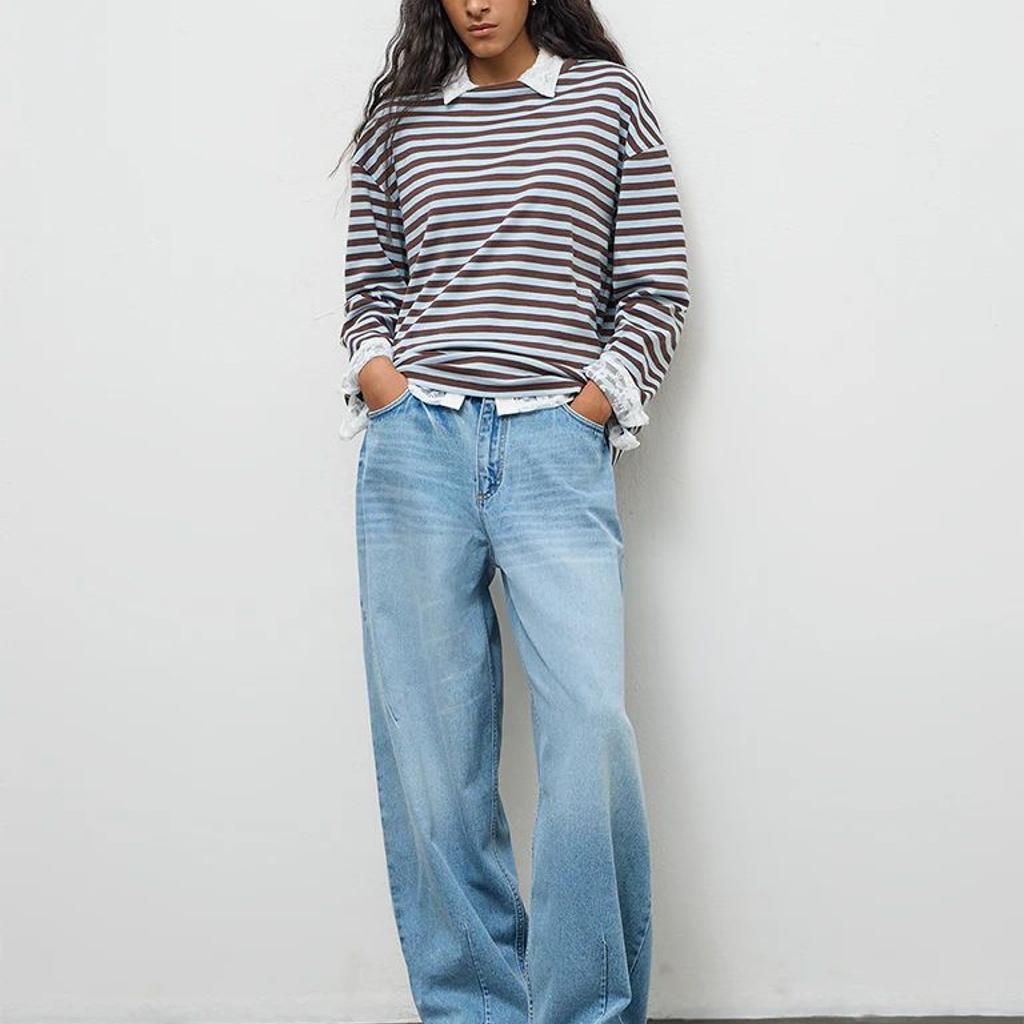 Nuon Light Blue Washed High-Rise Jeans