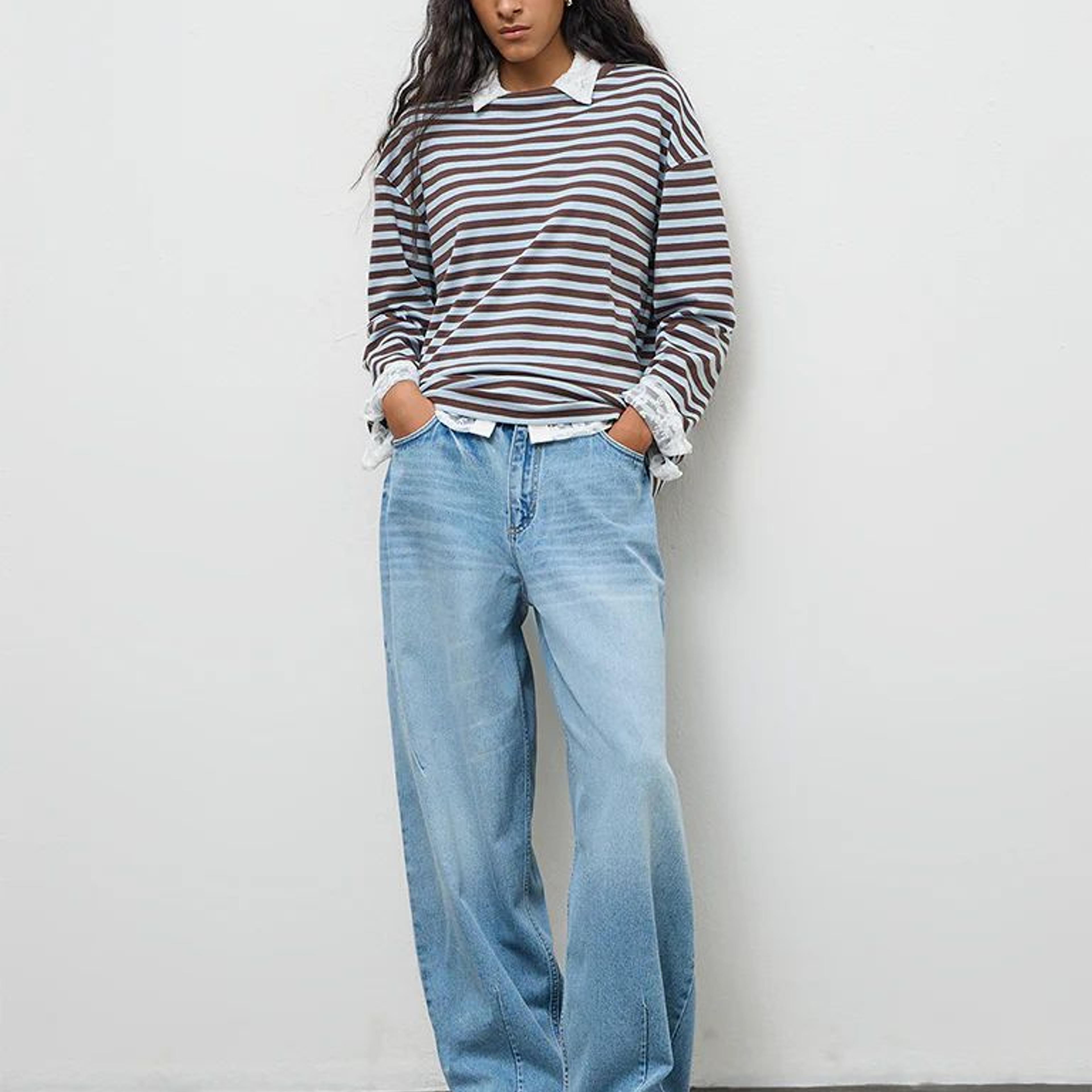 Nuon Light Blue Washed High-Rise Jeans