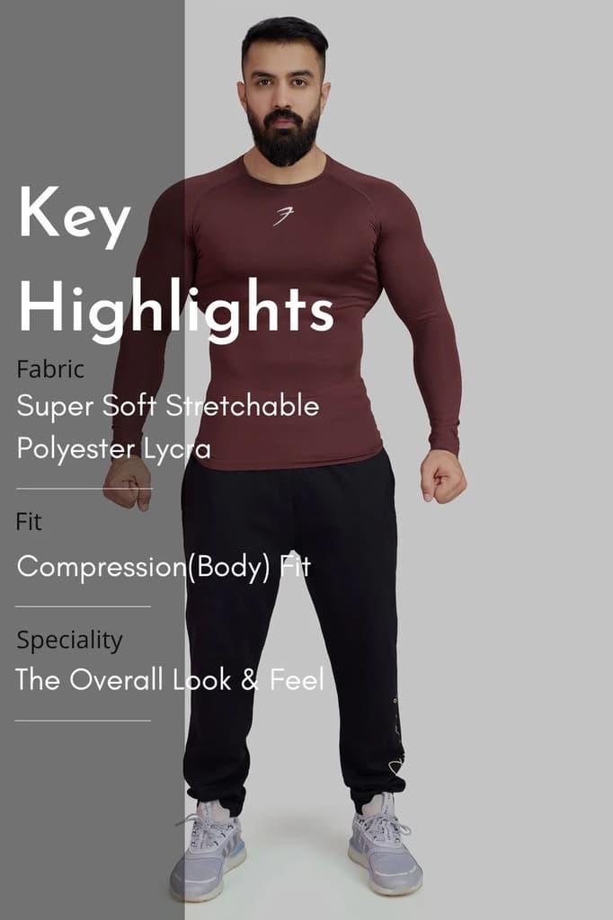 Compression Fullsleeves T-shirt Brown — photo 8