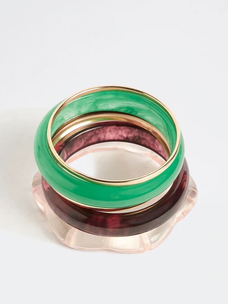Westside Accessories Multicolour Resin and Metal Bangles - Pack of 5 — photo 2