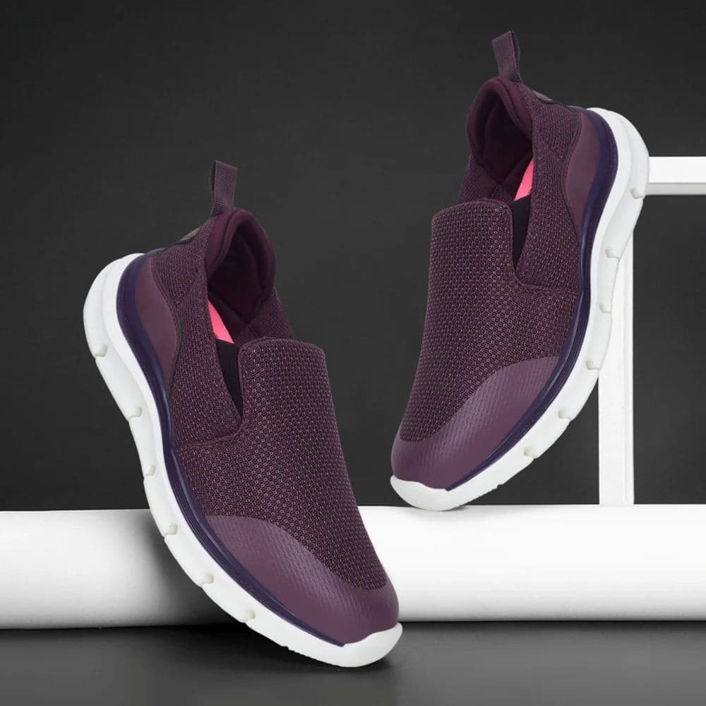 Leap7x Purple Non Lacing Sports Walking Shoes For Women BRISBEN10E By Liberty — photo 4