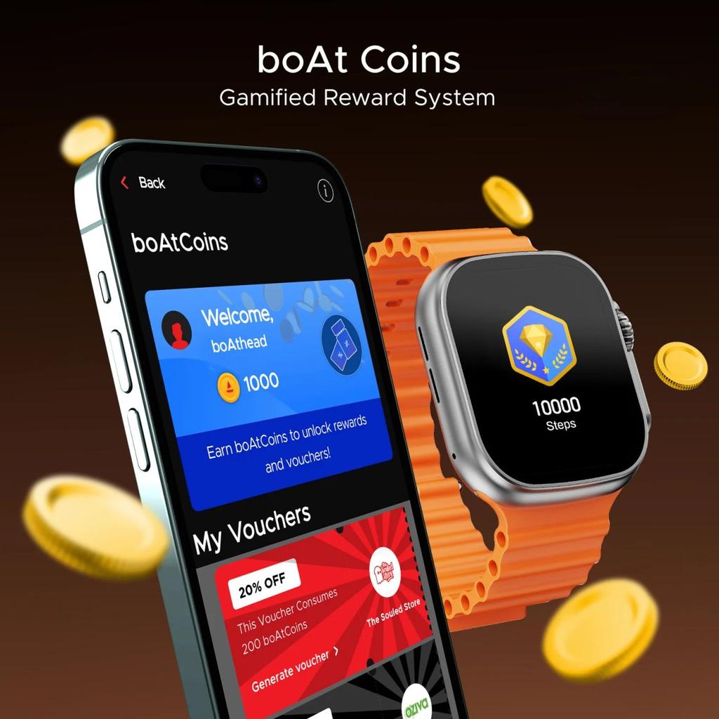 boAt Wave Aura | Smartwatch with 1.96" HD Display, 100+ Sports Modes, Functional Crown, Advanced BT Calling — photo 6