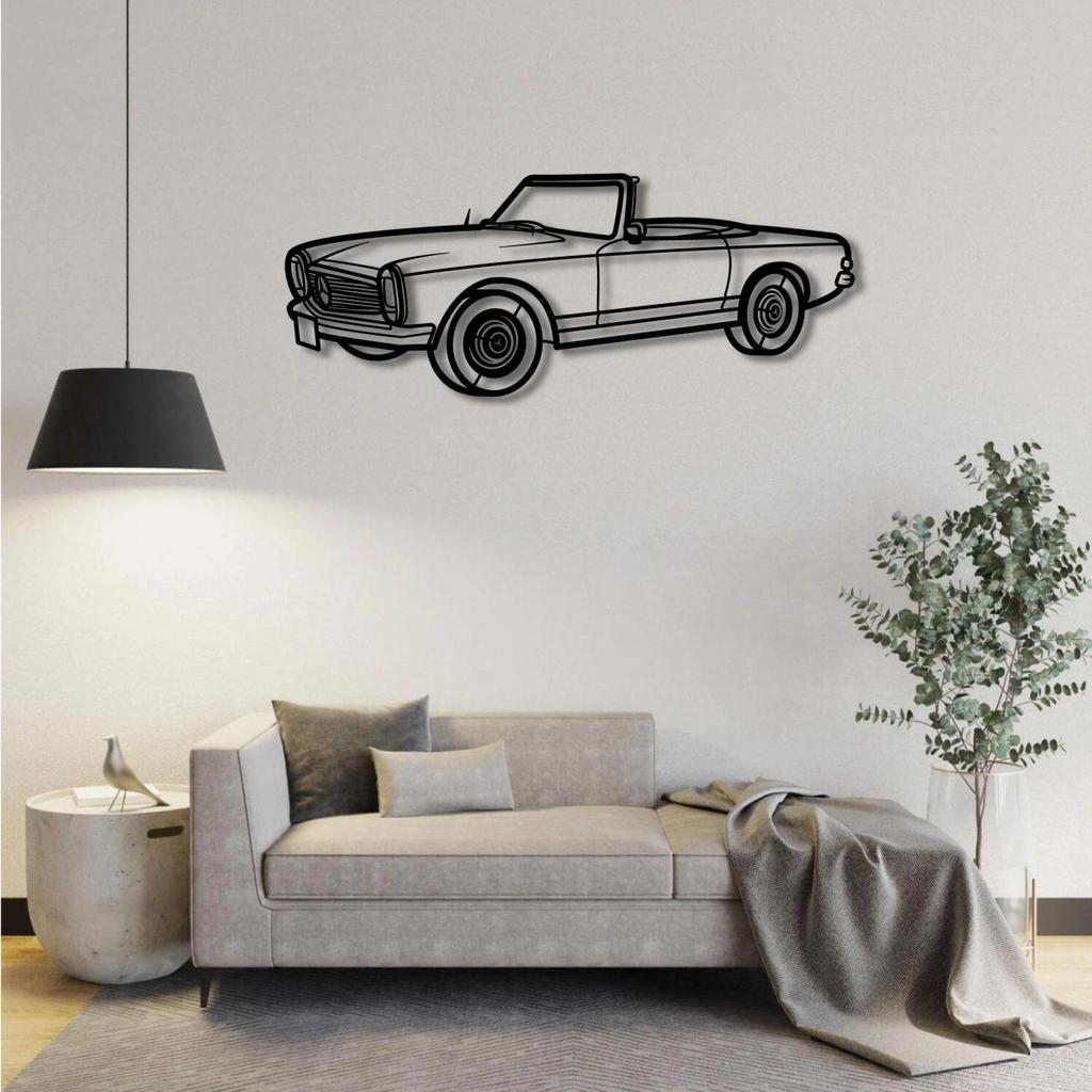 MERCEDES BENZ "PAGODA" 230 SL CONVERTIBLE PERSPECTIVE METAL WALL ART — photo 2
