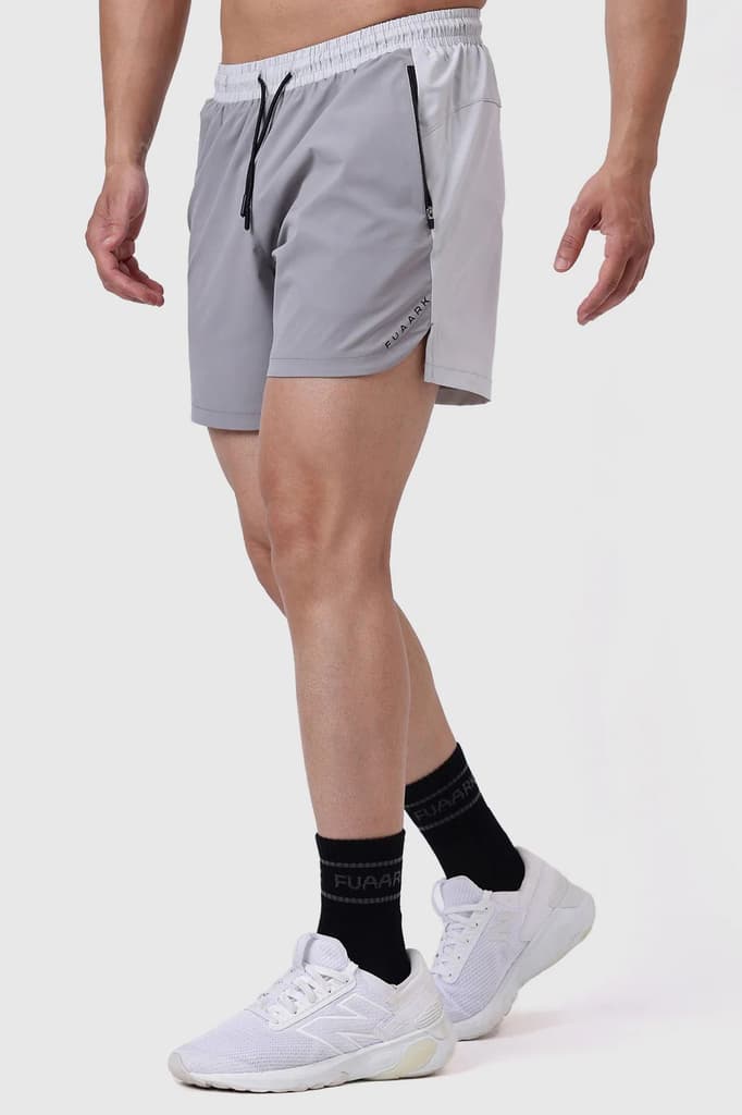 Snap Colourblock Shorts Light Grey — S