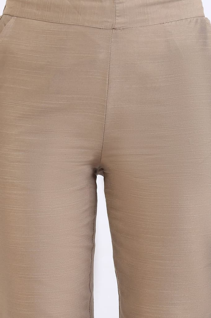 Dark Gold Solid Yarn Dyed Trousers — photo 6