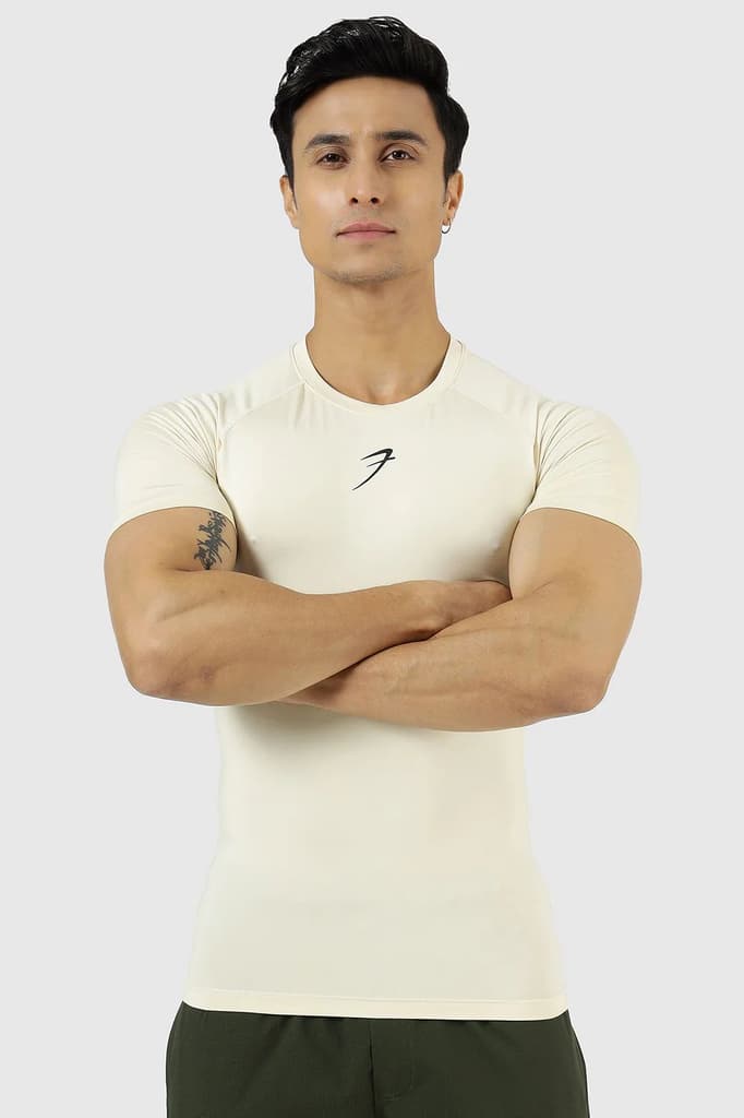 Compression T-shirt Beige — photo 4