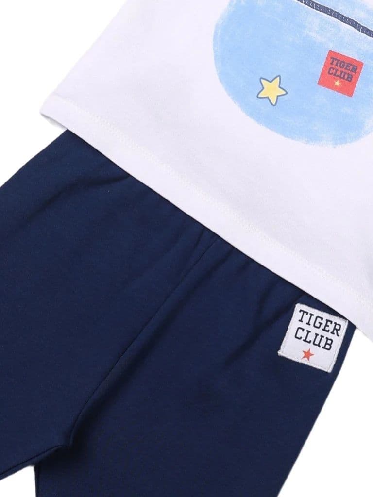 HOP Baby Boys Multicolour Printed Cotton T-Shirt and Pants Set — photo 4