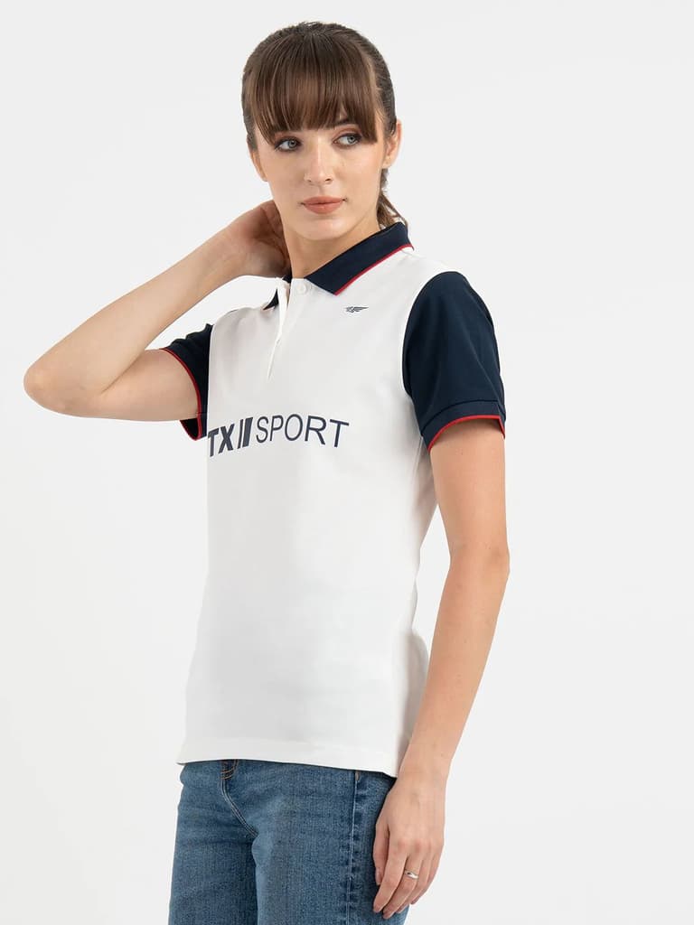 White Polo T Shirt for Women — photo 2