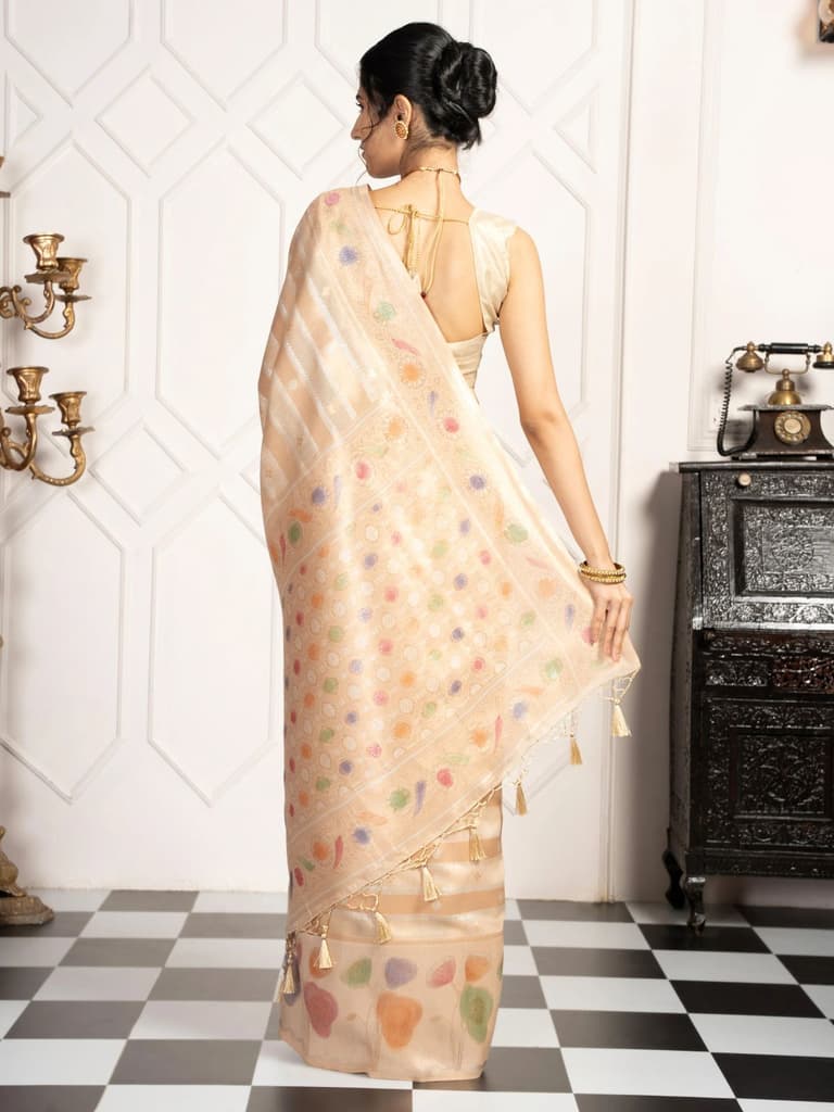 Mimosa Women's Woven Design Banarasi Style Art Silk Saree With Blouse Piece : SA00002064CKFREE — photo 4