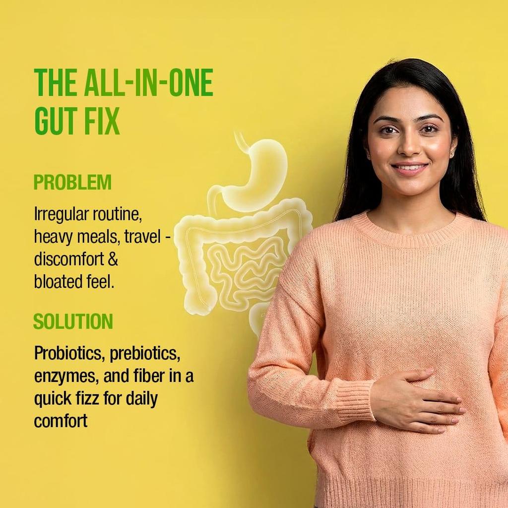 Gut Fine Probiotics & Prebiotics Effervescent Tablets Daily Digestive