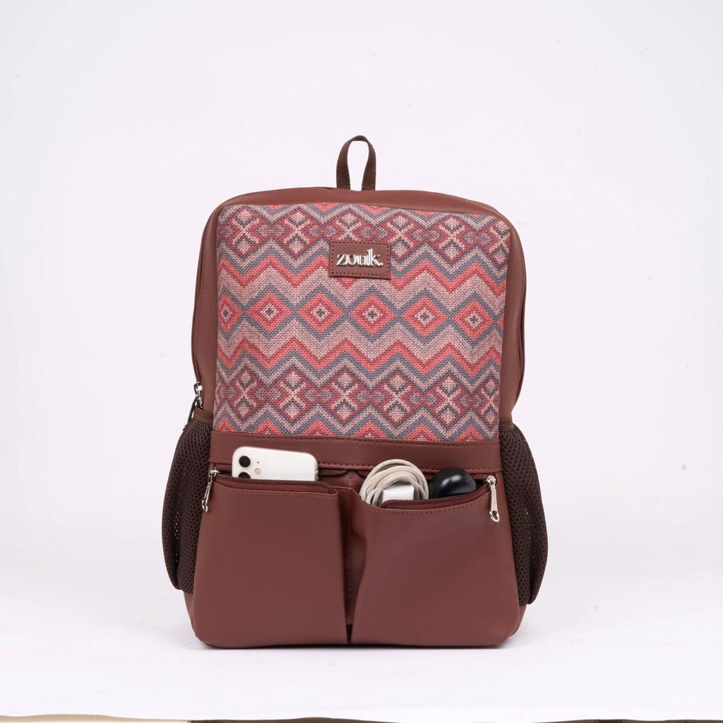 Gwalior Weaves Office Backpack (Brown) — photo 2