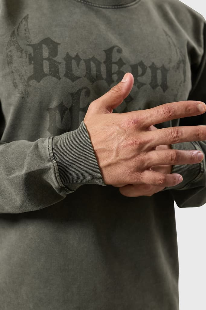Shadow Washed Sweatshirt Olive — photo 3