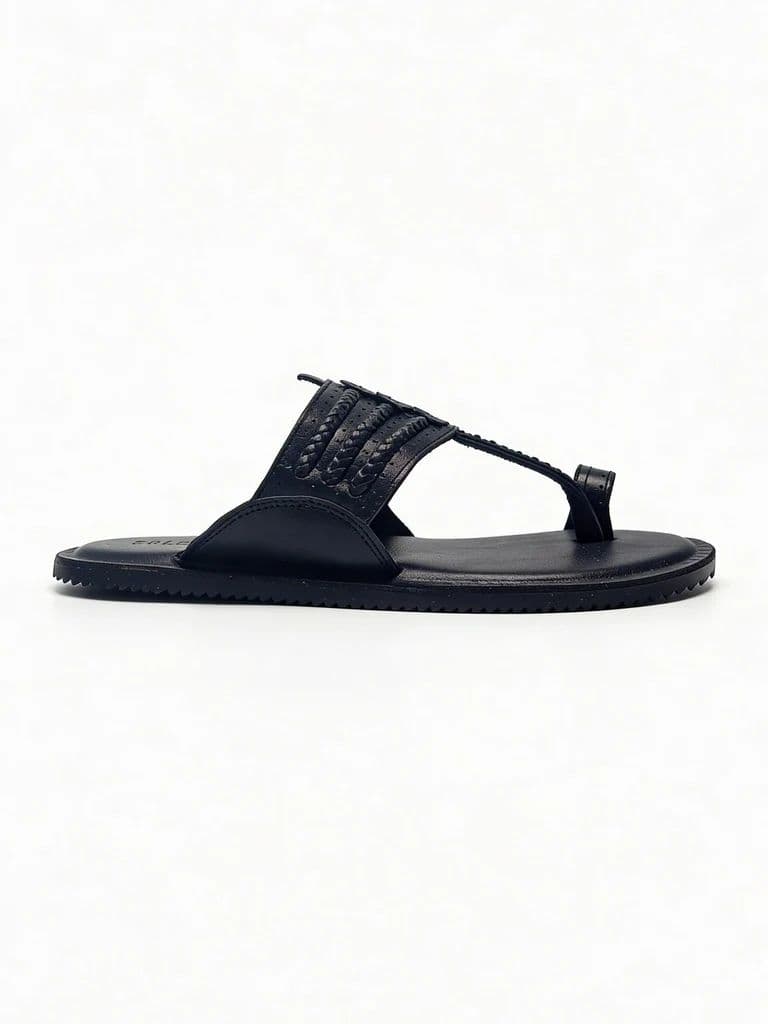 SOLEPLAY Black Braided Kolhapuri Sandals — photo 2