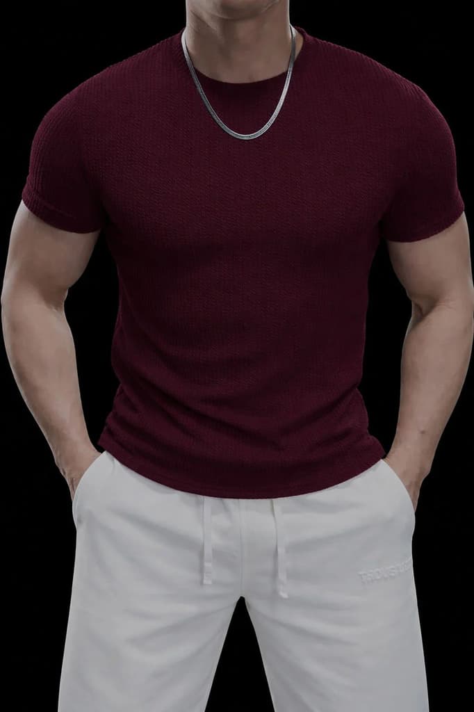 Premium Textured Round Neck T- Shirt — photo 6