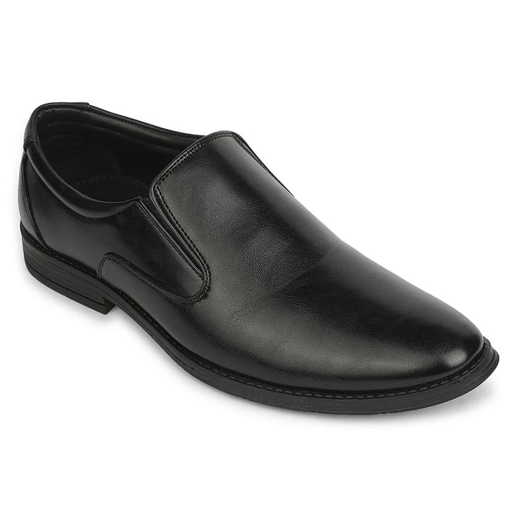 Fortune HML-87E Black Formal Non Lacing Mocassin Shoes for Men
