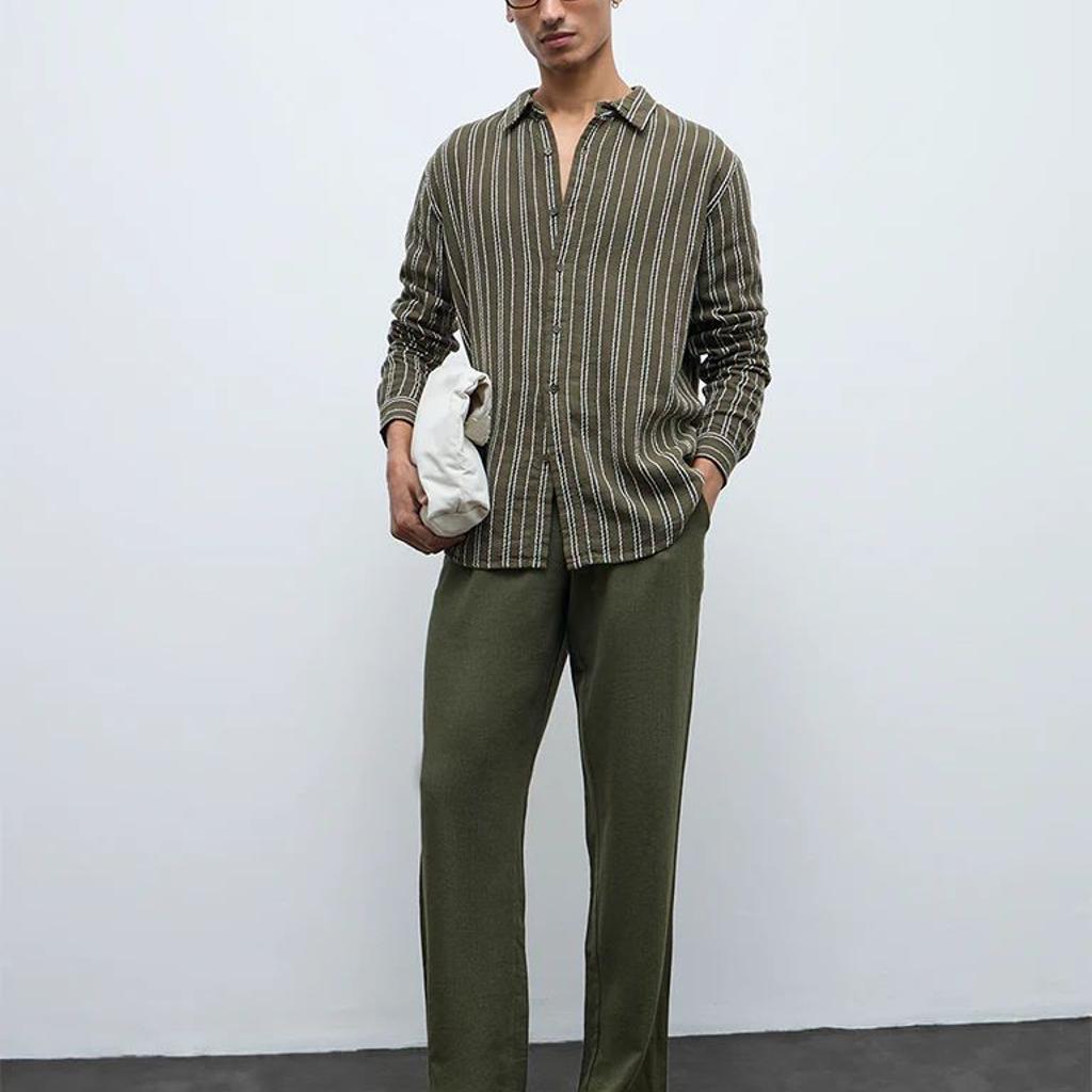 ETA Olive Relaxed-Fit Mid-Rise Chinos