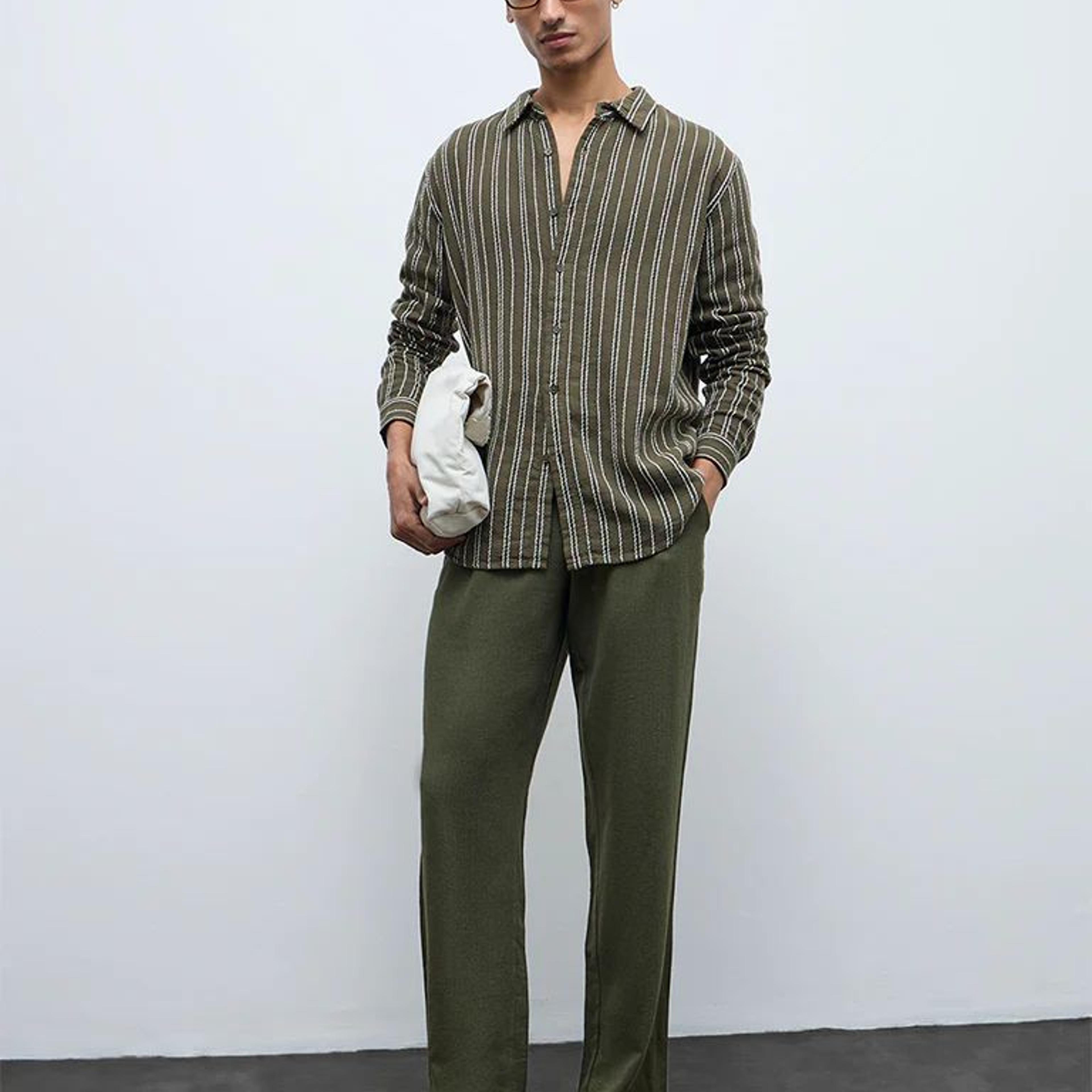 ETA Olive Relaxed-Fit Mid-Rise Chinos